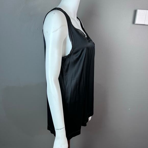 Theory tank top blouse women's Large black silk scoop neck chain goth witchy - Picture 12 of 14